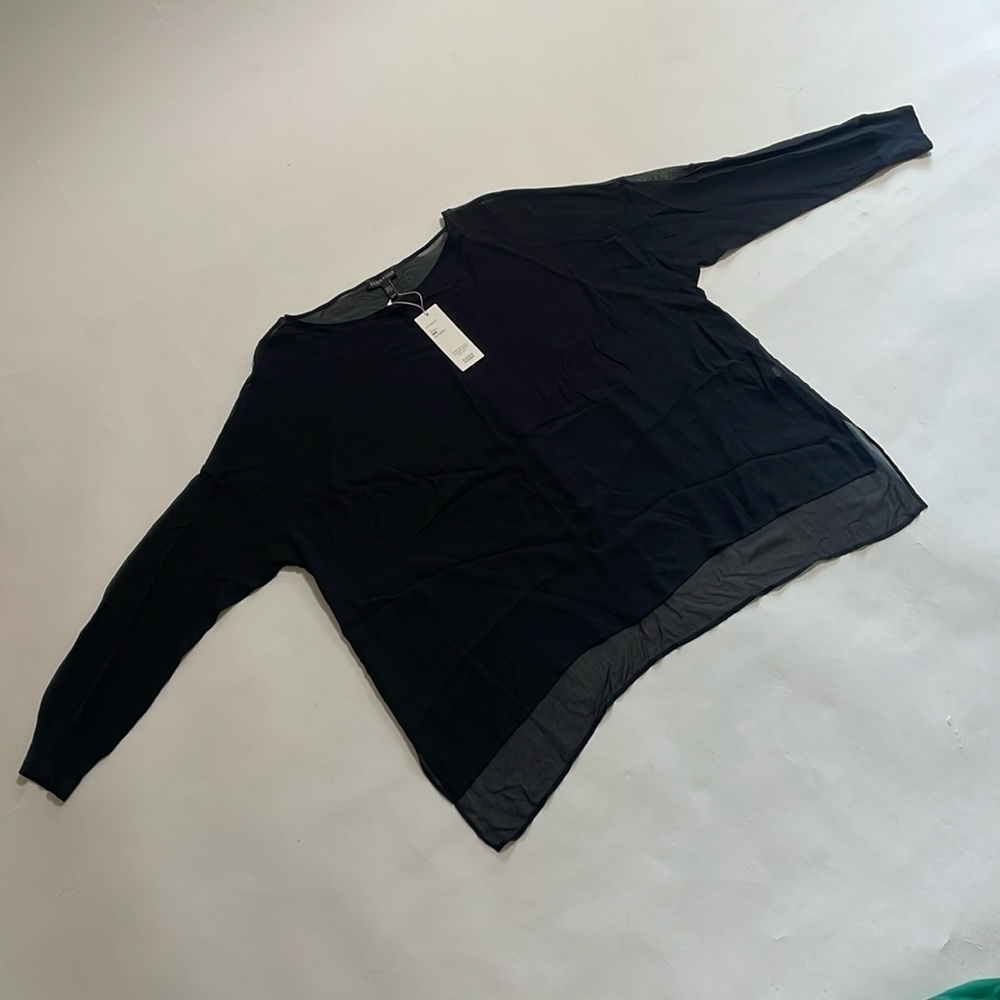 EILEEN FISHER “Sheer Silk Georgette” top